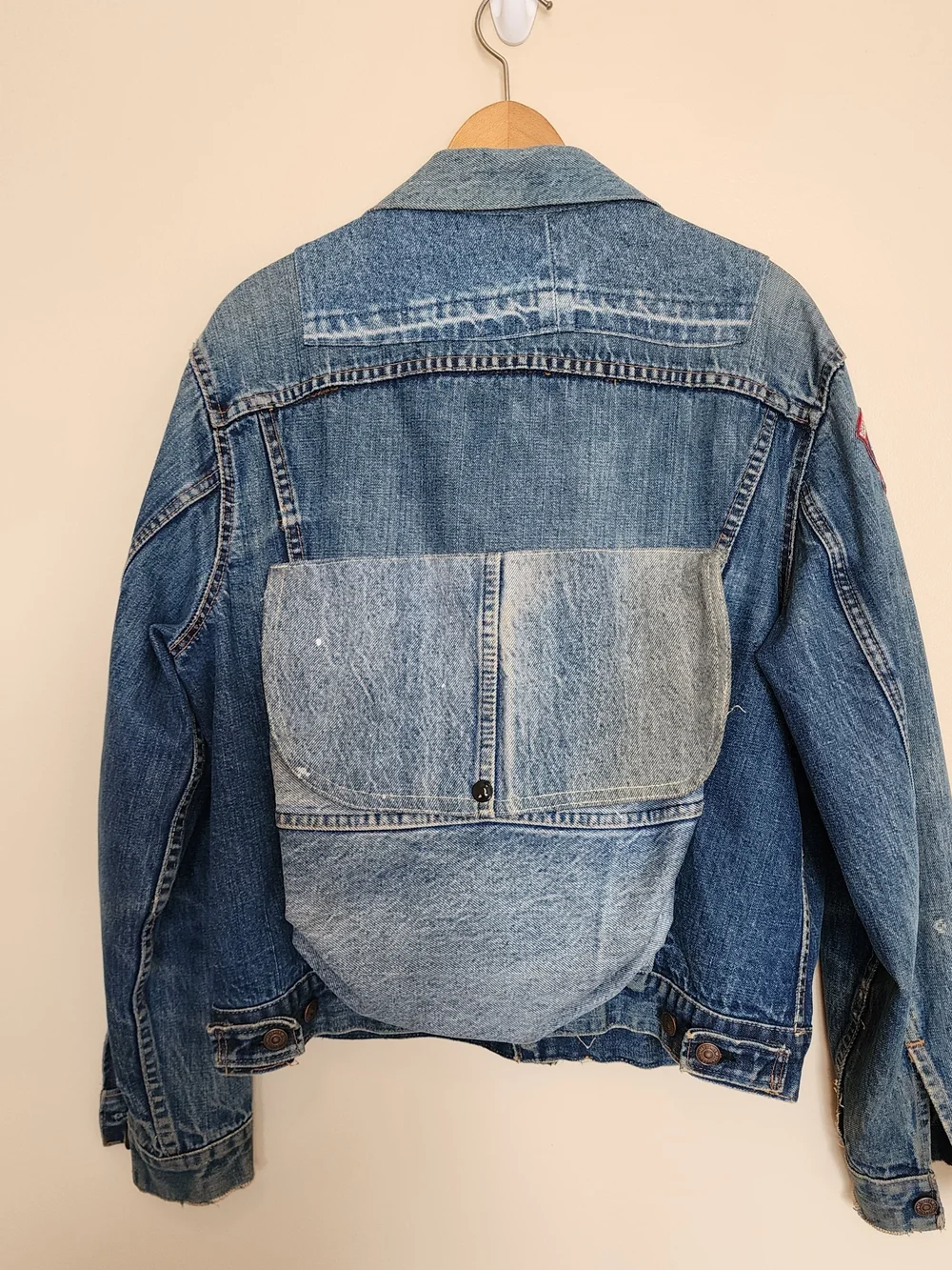 Vtg 60s Levi’s 557 Type 3 Big E Denim Trucker Jacket Button Stamp Mens Size 42 - Picture 4 of 16
